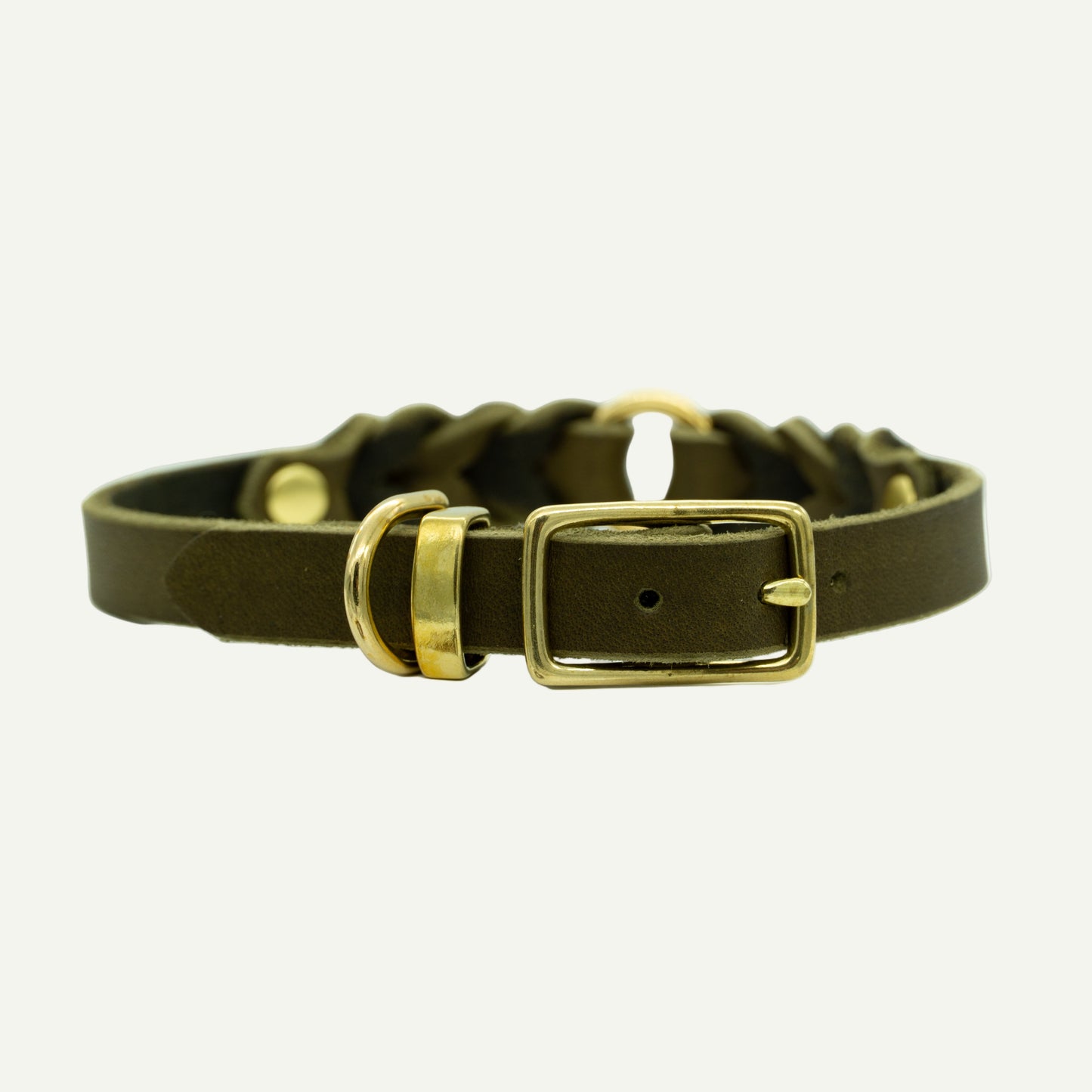 GEFLOCHTENES FETTLEDERHALSBAND – MIT RING FÜR HUNDEMARKE