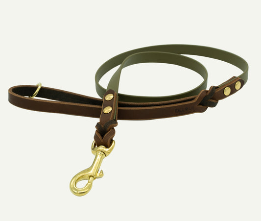 BIOTHANE® LEINE KURZFÜHRER MIT FETTLEDERHANDSCHLAUFE