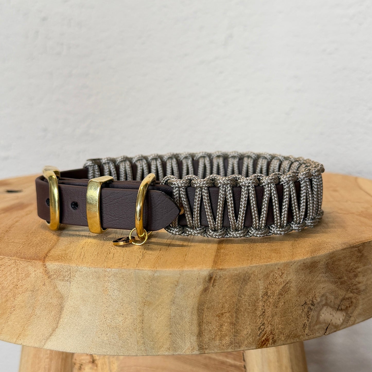 Halsband 'Pure Cord' Dunkelbraun & Tan | HU 31-38cm
