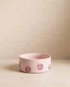 HUNDENAPF POP DOTS STEINGUT | 16,5 CM ROSA | 2-TEILIGES SET
