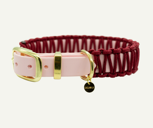 BIOTHANE x PARACORD HALSBAND 'CHERRY BLOSSOM'