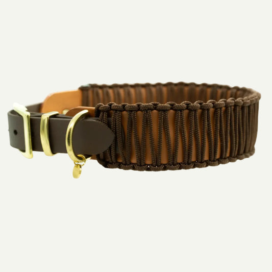 BIOTHANE x PARACORD HALSBAND 'CHESTNUT'