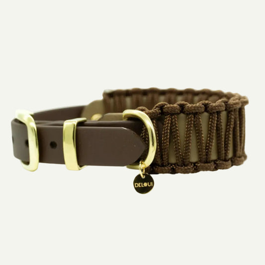 BIOTHANE x PARACORD HALSBAND 'WALNUT'