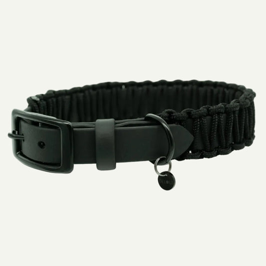 BIOTHANE x PARACORD HALSBAND 'ALL BLACK'