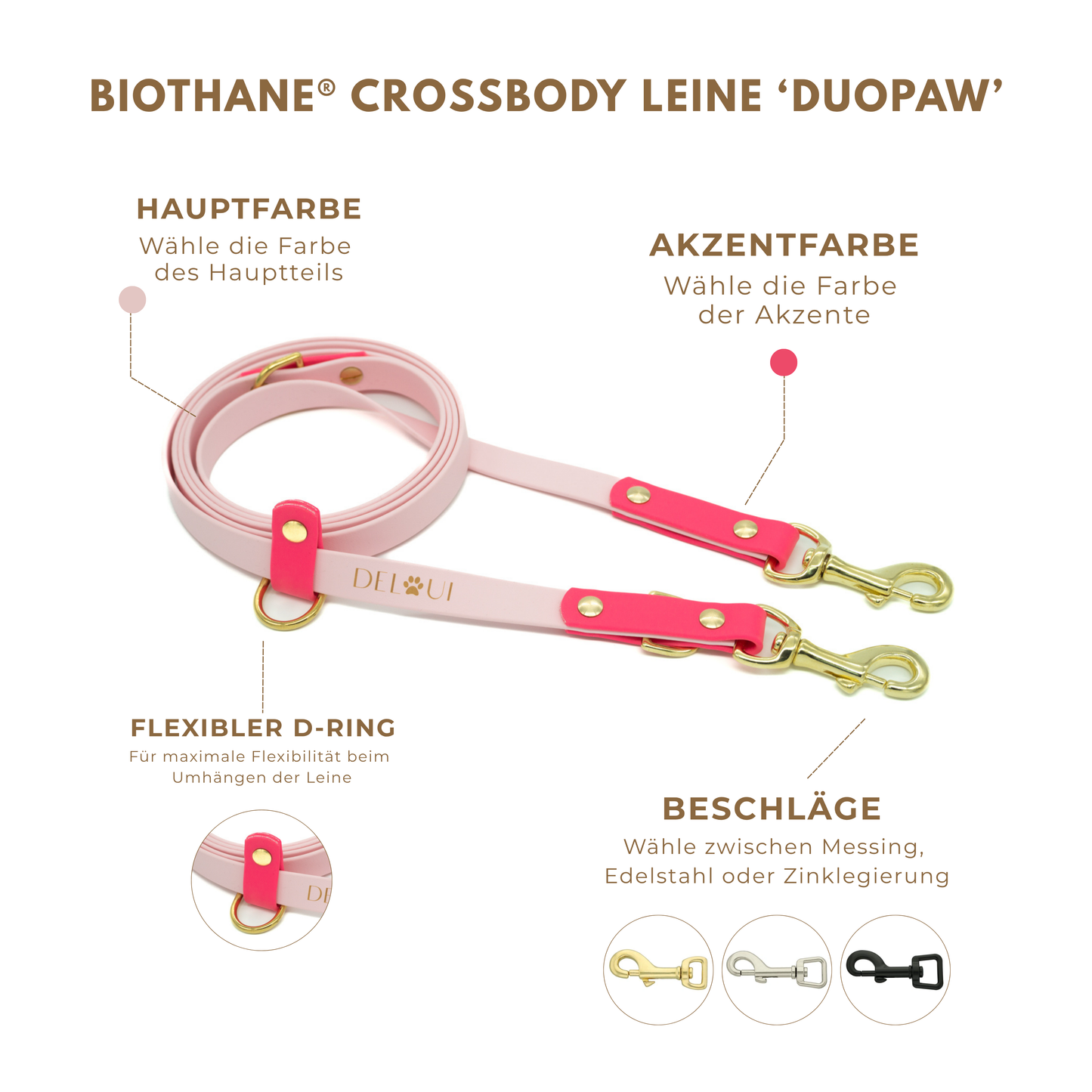 CROSSBODY LEINE AUS BIOTHANE® | DUOPAW | DESIGN YOUR OWN