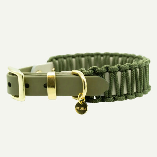 BIOTHANE x PARACORD HALSBAND 'OLIVE'