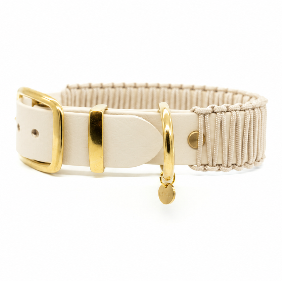 BIOTHANE x PARACORD HALSBAND 'CREAM'